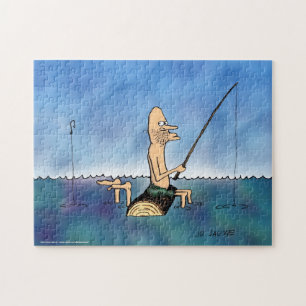 Vreemde dag Vist grappige Cartoon Puzzle Legpuzzel