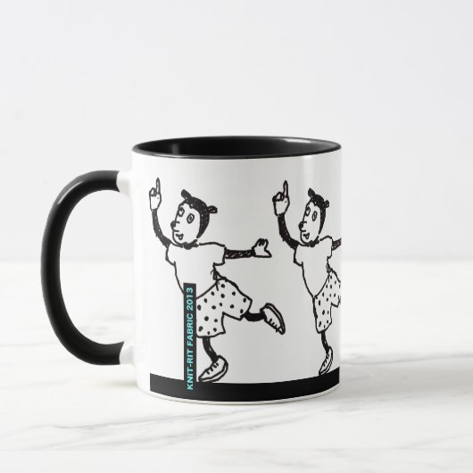 Vreemde dieren dansend mok (Links)