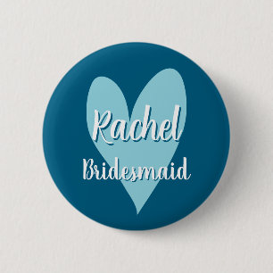 Vreemde grillige hart bruidsmeisjes naam knoppen ronde button 5,7 cm