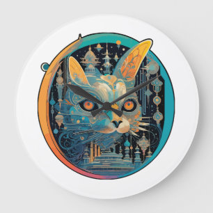 Vreemde kat staren naar je koplampen grote klok