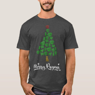 Vreemde kerstboom met Hondenliefhebber met pugs Cu T-shirt