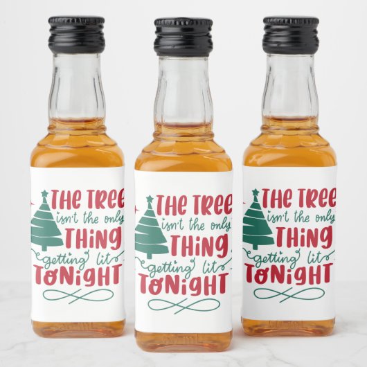 vreemde kerstboomkunst likeurfles etiket (Flessen)