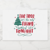 vreemde kerstboomkunst likeurfles etiket (Enkel label)