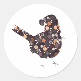Vreemde kerstvogel met patroon ronde sticker