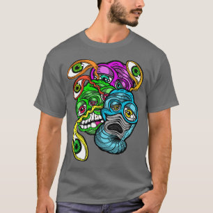 Vreemde kleurrijke psychedelische buitenaardse oog t-shirt