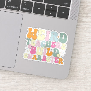 Vreemde leraren Bouwen Karakter Onderwijzen Liefhe Sticker