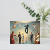 Vreemde mensen onder water briefkaart (Staand voorkant)