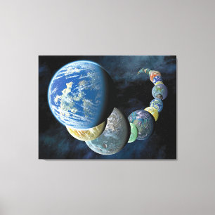 Vreemde Nieuwe Werelden Buitenaardse Planeet Monta Canvas Afdruk