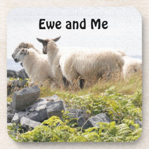 Vreemde Ontwerpen - Schapen in een veld Bier Onderzetter