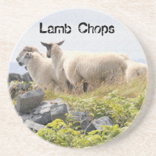 Vreemde Ontwerpen - Schapen in een veld Zandsteen Onderzetter