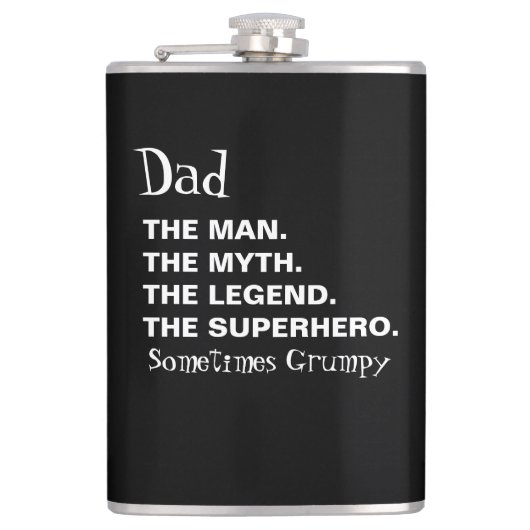 Vreemde pap citeert zwarte witte feestdag heupfles (Voorkant)