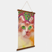 Vreemde psychedelische Kool Katz 10 Hangend Wandkleed (Gebogen)