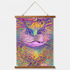Vreemde psychedelische Kool Katz 12 Hangend Wandkleed