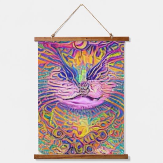Vreemde psychedelische Kool Katz 12 Hangend Wandkleed (Voorkant)