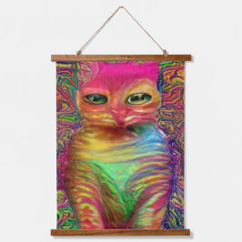 Vreemde psychedelische Kool Katz 13 Hangend Wandkleed
