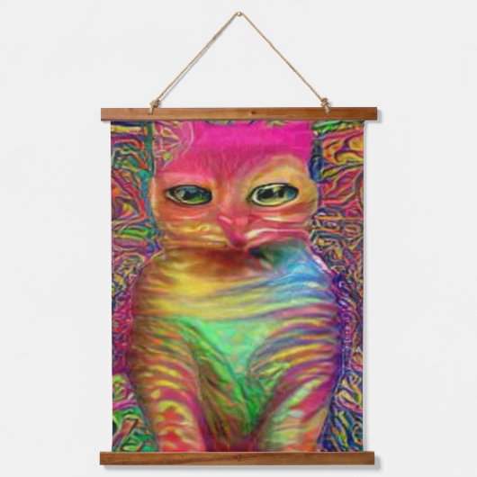 Vreemde psychedelische Kool Katz 13 Hangend Wandkleed (Voorkant)