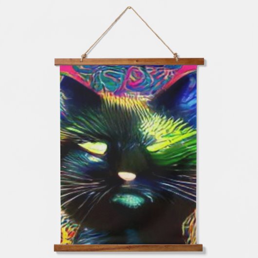 Vreemde psychedelische Kool Katz 14 Hangend Wandkleed (Voorkant)