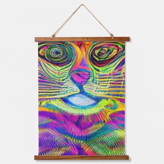 Vreemde psychedelische Kool Katz 17 Hangend Wandkleed (Voorkant)