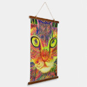 Vreemde psychedelische Kool Katz 18 Hangend Wandkleed (Gebogen)