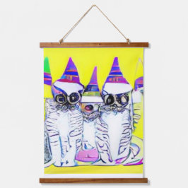 Vreemde psychedelische Kool Katz 1 Hangend Wandkleed