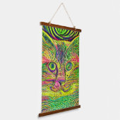 Vreemde psychedelische Kool Katz 20 Hangend Wandkleed (Gebogen)