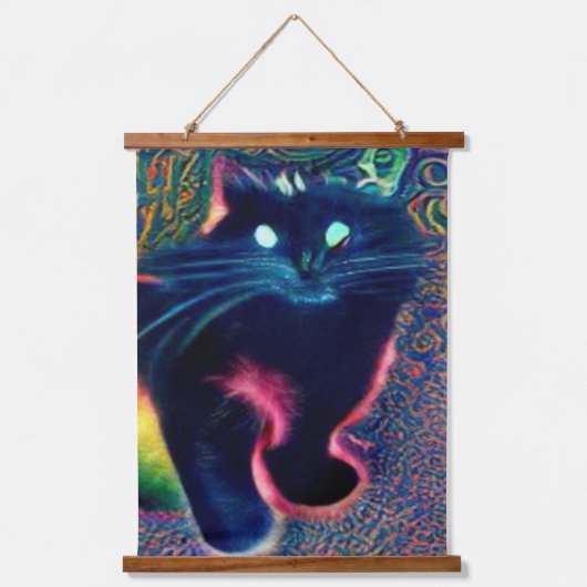 Vreemde psychedelische Kool Katz 21 Hangend Wandkleed (Voorkant)
