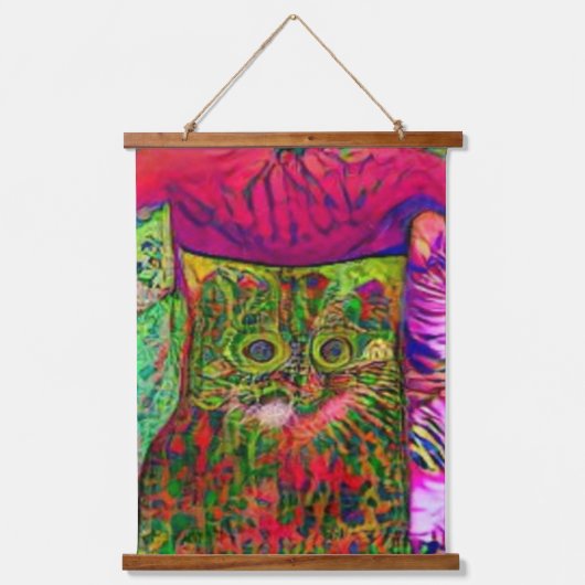 Vreemde psychedelische Kool Katz 22 Hangend Wandkleed (Voorkant)
