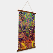 Vreemde psychedelische Kool Katz 23 Hangend Wandkleed (Gebogen)