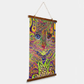 Vreemde psychedelische Kool Katz 24 Hangend Wandkleed (Gebogen)