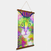 Vreemde psychedelische Kool Katz 32 Hangend Wandkleed (Gebogen)