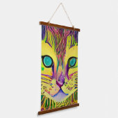 Vreemde psychedelische Kool Katz 35 Hangend Wandkleed (Gebogen)