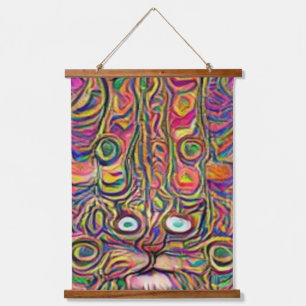 Vreemde psychedelische Kool Katz 36 Hangend Wandkleed