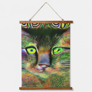 Vreemde psychedelische Kool Katz 37 Hangend Wandkleed
