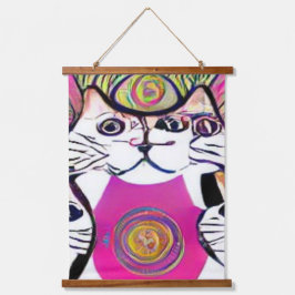 Vreemde psychedelische Kool Katz 5 Hangend Wandkleed