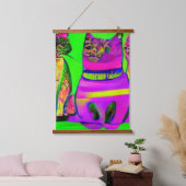 Vreemde psychedelische Kool Katz 6 Hangend Wandkleed (Slaapkamer)
