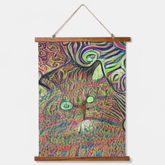 Vreemde psychedelische Kool Katz 9 Hangend Wandkleed (Voorkant)