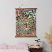 Vreemde psychedelische Kool Katz 9 Hangend Wandkleed (Slaapkamer)