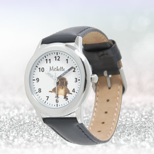 Vreemde rode bruine eekhoorn, witte naam horloge