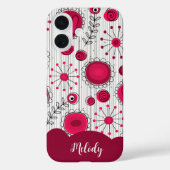 Vreemde rode witte harten bloemen bloem naam Case-Mate iPhone case (Achterkant)