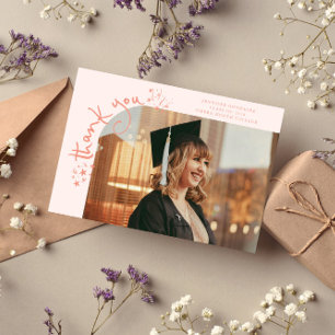 Vreemde Sterren Perzik Grad Foto Bedankt Aankondiging