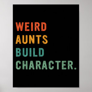 Vreemde tantes bouwen karakter Retro grappige tant Poster