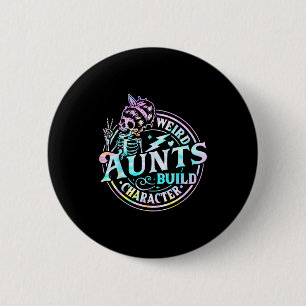 Vreemde tantes bouwen karakter tie dye schedel vro ronde button 5,7 cm