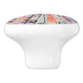 Vreemde valuta geld pastel keramische knop (Zijkant)