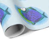 vreemde vis grappige cartoon cadeaupapier (Rol Hoek)