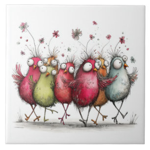 vreemde vogels tegeltje