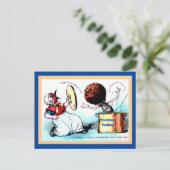 Vreemde, vreemde, grappige kerstbruidsschat briefkaart (Staand voorkant)