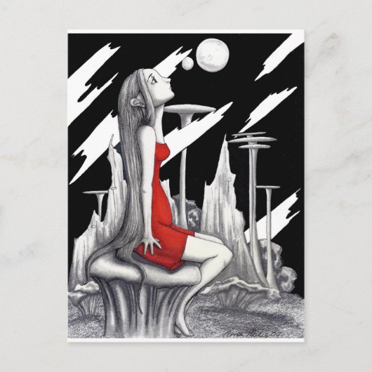 vreemde wereld briefkaart (Voorkant)