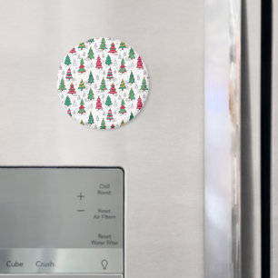 Vreemde Whimsical Gedecoreerde Kerstbomen Doodles Magneet