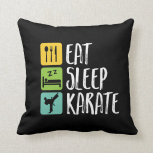 Vreemde zwarte gordel Wapens Eat Sleep Karate Kussen