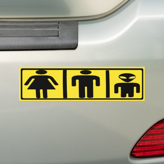 vreemdeling bumpersticker (Op auto)